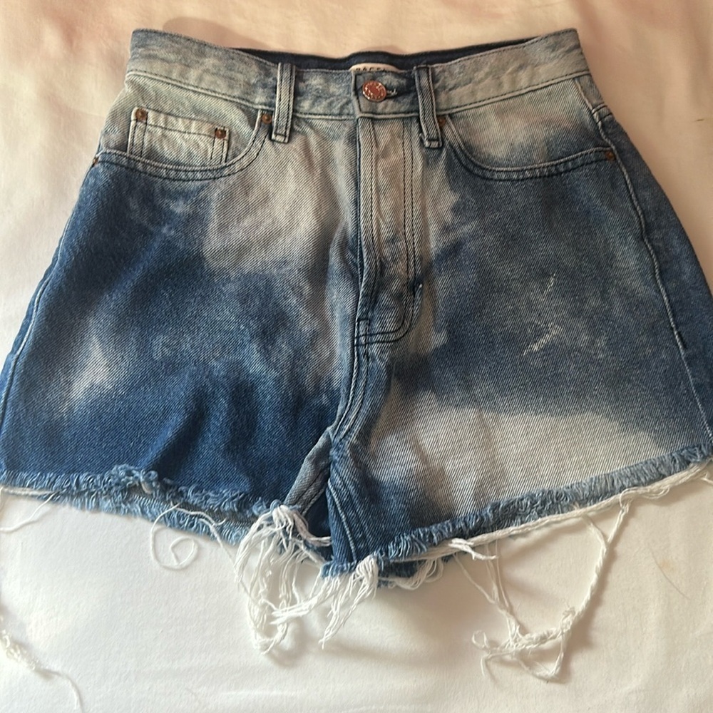 PacSun Two Tone Acid Wash Ultra High Rise Vintage Jean Shorts Cut Offs size 24